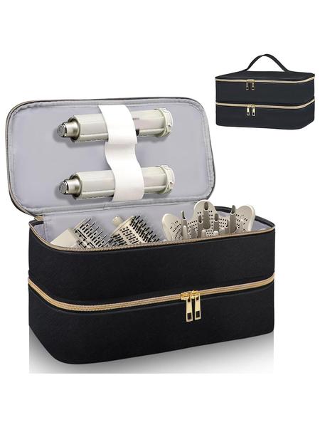 Hair Dryer Storage Bag, Portable Hair Styling Tool Organizer, Double Layer Zipper Makeup Bag, Carrying Case for Hair Dryer Shark Flexstyle FlexFusion Airwrap Brush Double-Layer Hair Accessories Tools Storage Bag, Travel Cosmetic Bag, Christmas gifts
