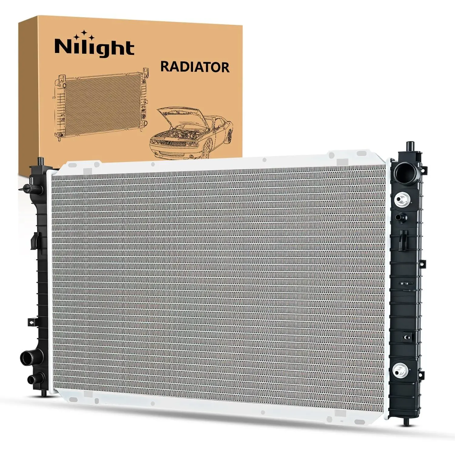 Nilight Radiator for Ford Escape 2001 2002 2003 2004 2005 2006 2007, Mazda Tribute 2001-2006, Mercury Mariner 2005-2008 3.0L V6, Aluminum, 111% Leak Tested, 1X New Complete Radiator
