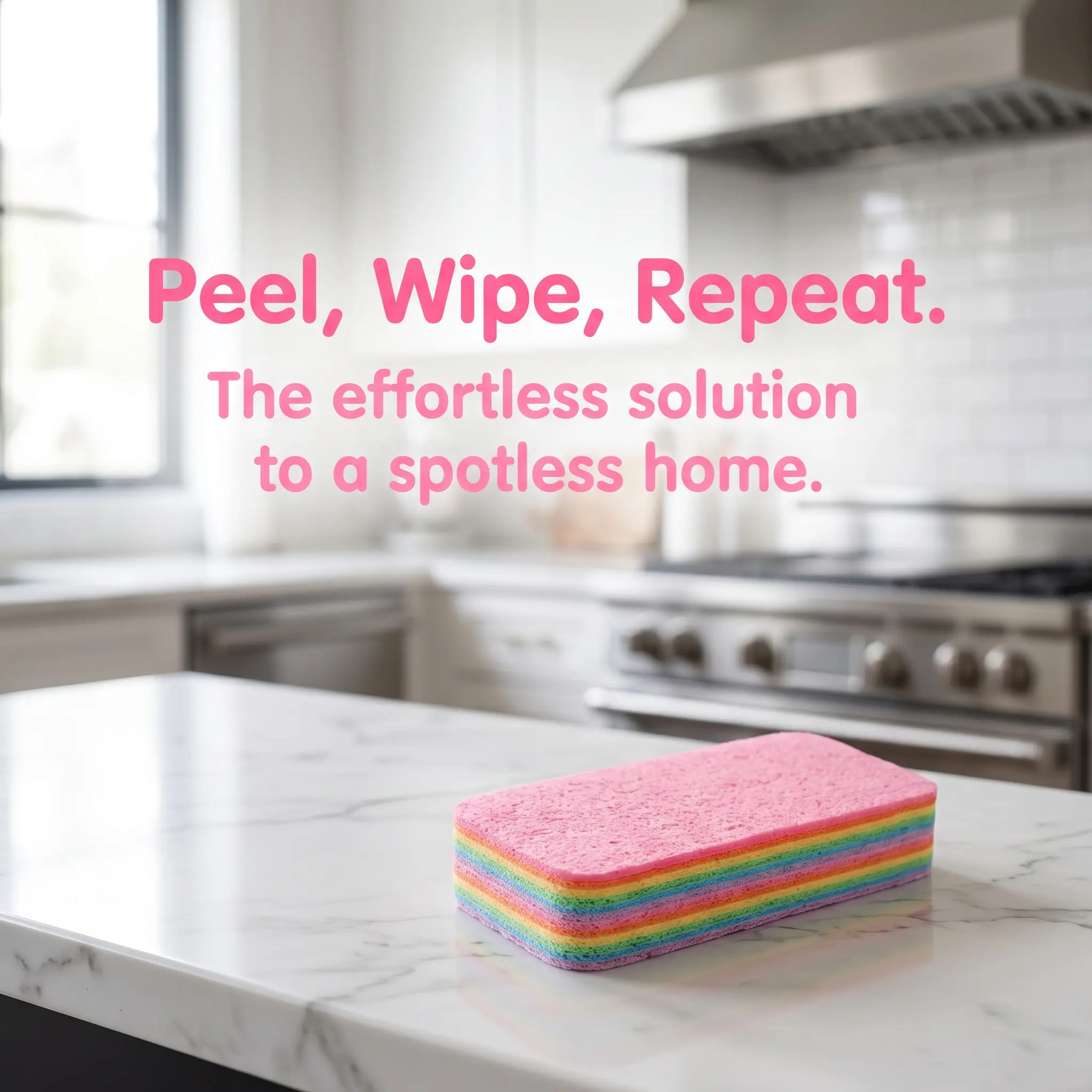 12-Layer Peelable Rainbow Cleaning Cloths - Microfiber, Non-Abrasive, Super Absorbent, Reusable, Streak-Free Sponge Wipes, Hygienic Peeling Design for Kitchen, Bathroom, Living Room, Glass & All Household Surfaces-YY1