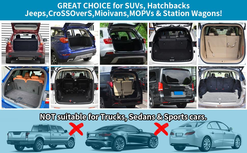 Hanging Car Trunk Organizer with Cooler, Large Pockets, Zippers Detachable Seat Back Waterproof Car Storage Trunk Organizer for Jeeps, SUVs, Black