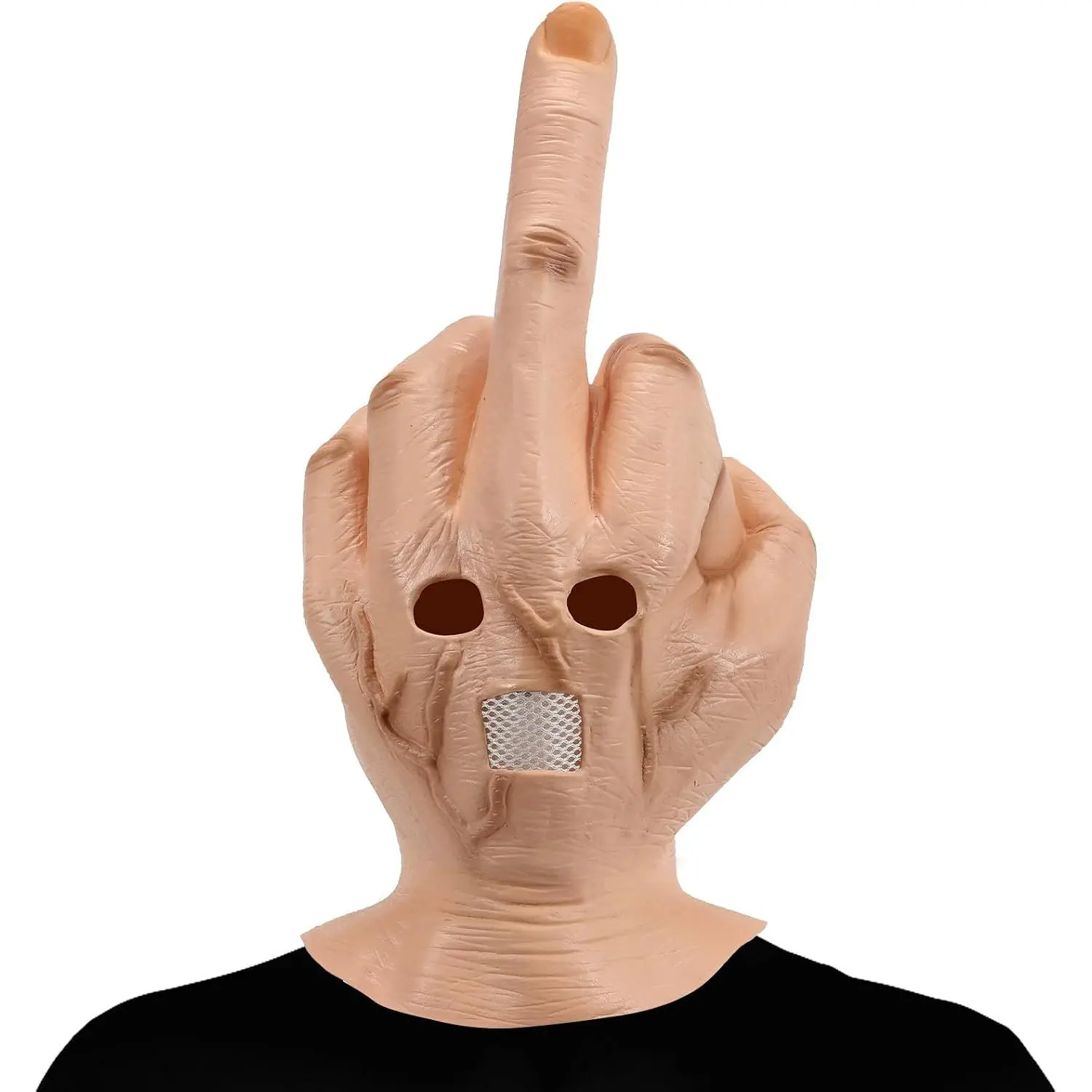 Middle Finger Mask Realistic Funny  Mask Halloween  Prop |  size fits  adults, latex, middle finger design, fun, odorless, long-term wear, Halloween costume  prop