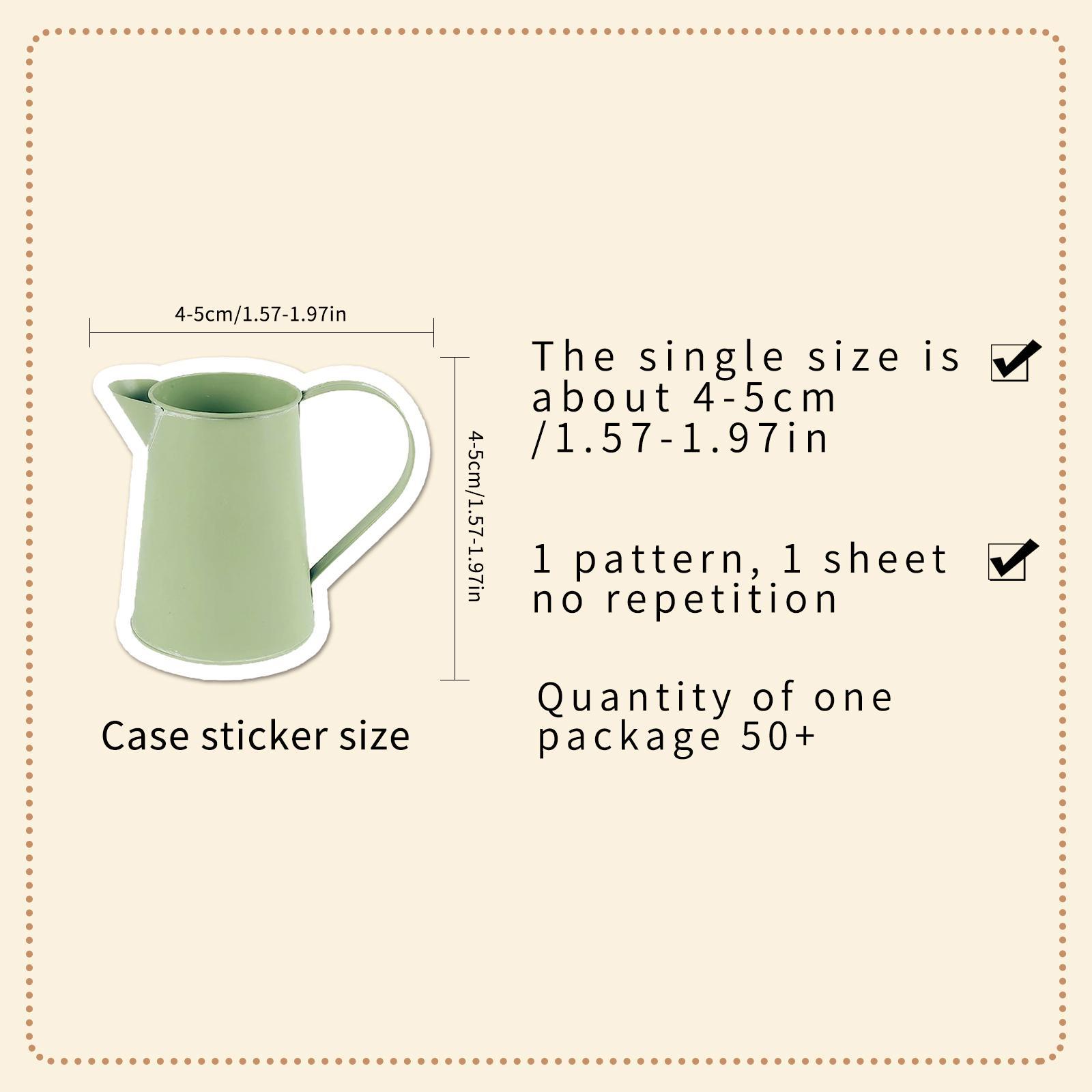 Green Theme Sticker, 50pcs/set DIY Decorative Sticker, Scrapbooking & Stamping Supplies for Journal Making, Gift Wrapping, Greeting Card