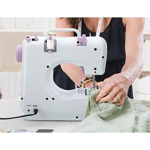Mini Sewing Machine by  (Including Extension Table and Sewing Supplies Set) - Small Electric Overlock Sewing Machines with 2 Speed 12 Built-in Stitch Patterns KT-005-A31