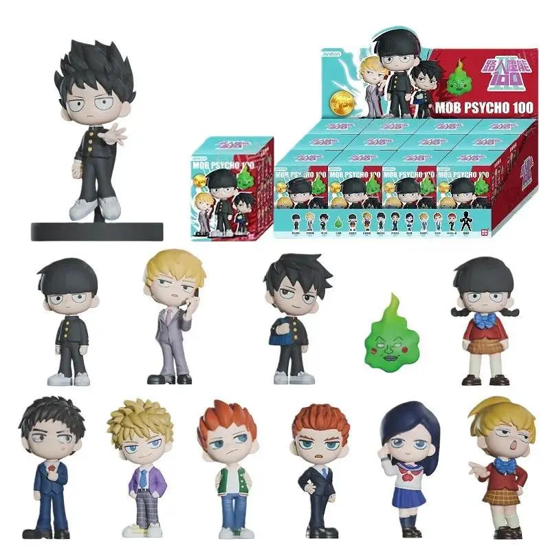 JANDOOM Mob Psycho 100 Hand-Made Rice Grain Doll Blind Box - 12 Pieces Action & Toy Figures (Shigeo Kageyama, Arataka Reigen, Dimple, Ritsu Kageyama) - Fashion Accessory Set for Decoration & Gifting