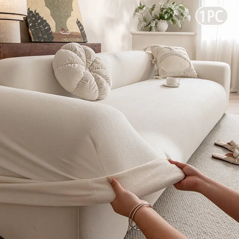 Comfortable Polar Fleece Sofa Cover, Washable Sofa Protector, Reusable All-Season Universal Fit, Pet-Friendly, Anti-Slip, Durable, Fade-Resistant, Fits Various Sofas