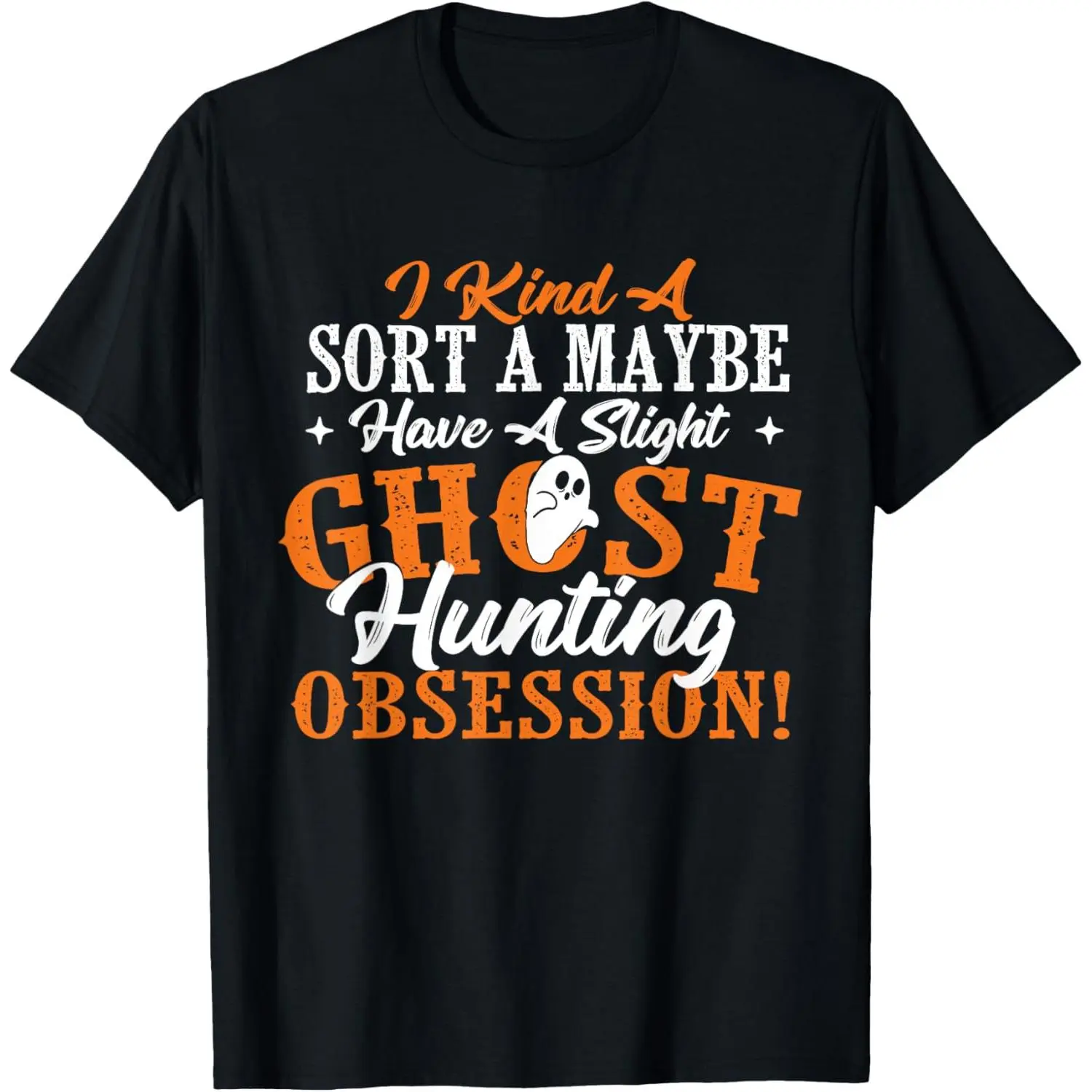 Ghost Hunting Obsession Halloween Graphic T-Shirt, Paranormal Ghost Activity Print Short Sleeve Cotton Tee, Spooky Supernatural Explorer Casual Shirt
