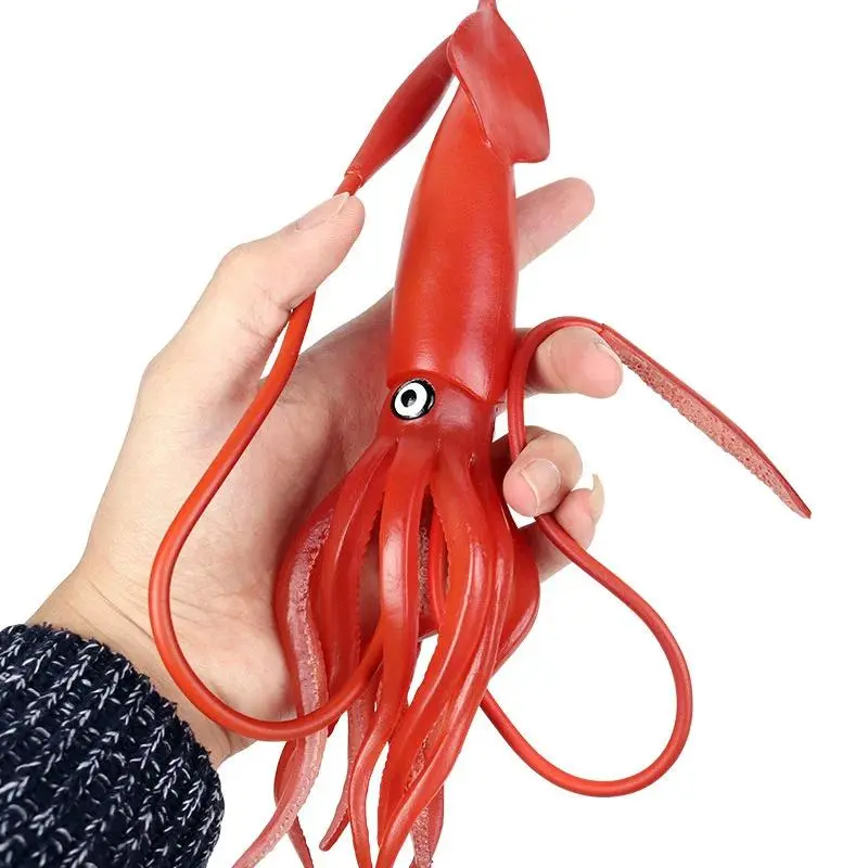Unisex Marine Life Action Figure Set - New Simulation Figurines (Squid, Octopus, Shrimp, Starfish) - Lifelike Kids Educational Toy Gift for Stress Relief