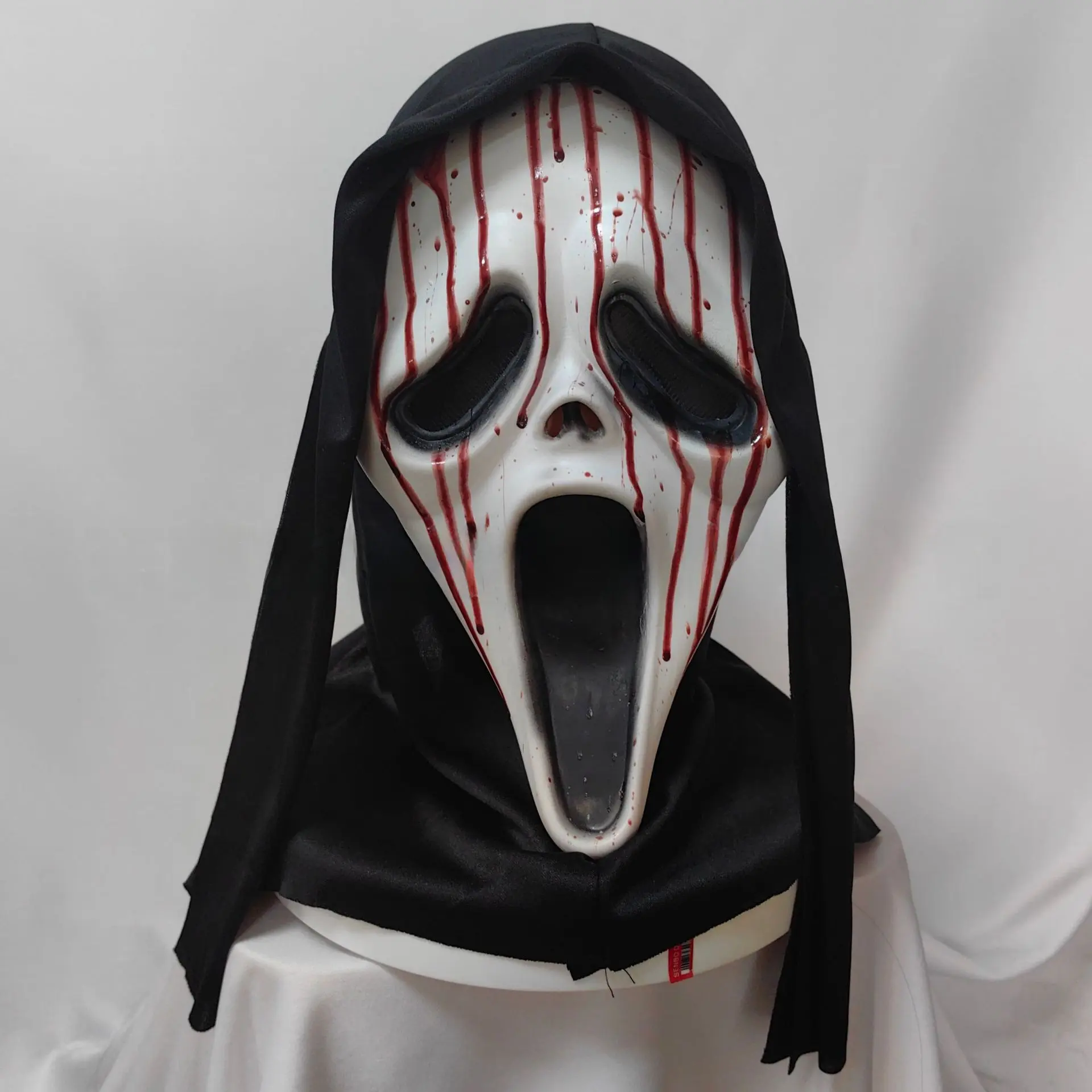 Natural Latex Horror-Style Ghost Scream Mask, Scary Bloody Face Covering Accessory for Halloween Party, Easter Carnival Haunted House Prank Prop
