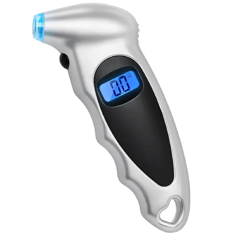 Digital Tire Pressure Gauge 0-150PSI Calibrated to ANSI B40.7 +/-1PSI, Accurate in 0.1 Increments, Tire Repair Tools 4 Pressure Measurements for Car Truck with Backlight LCD, Silver