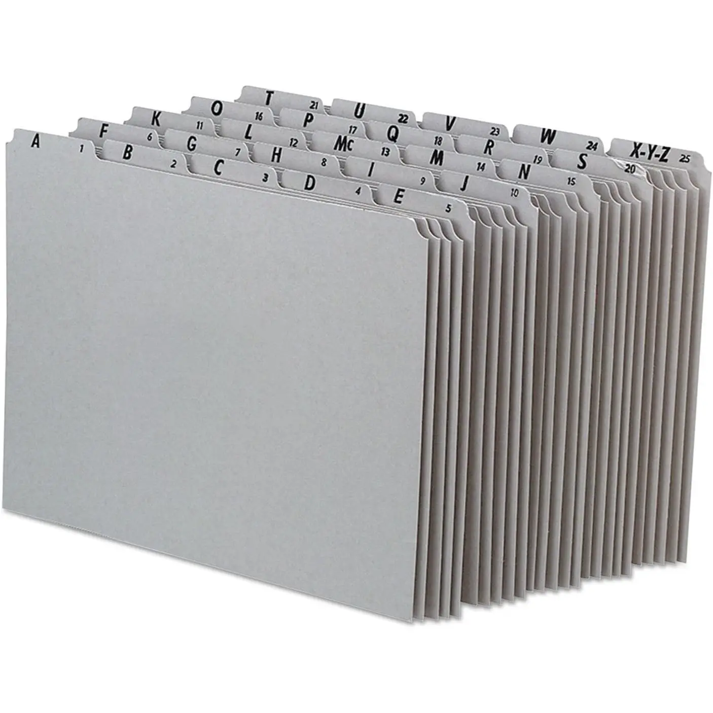 A-Z Top Tab Recycled Gray Pressboard 1/5-Tab File Guides, Letter, 25/Set (PN925)