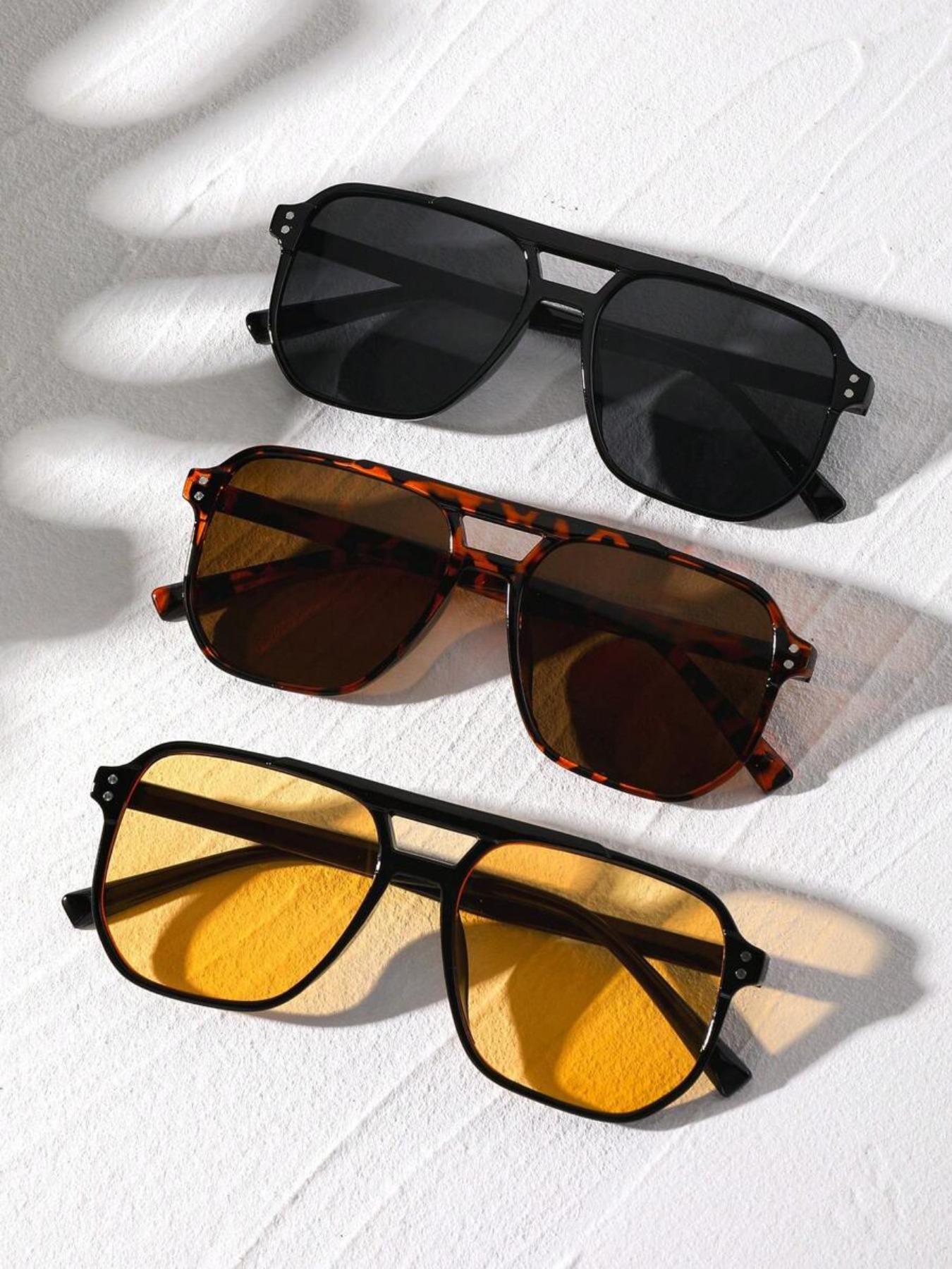 Vintage-Style Tinted Lens Eyeglasses (3 Pairs), Outdoor Sports Eyewear, Fashion Glasses for Men and Women, Great Travel Accessories