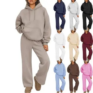 Womens 2 Piece Outfits Lounge Hoodie Sweatsuit Sets Oversized Sweatshirt Baggy Fall Fashion Sweatpants with Pockets(Sheets)