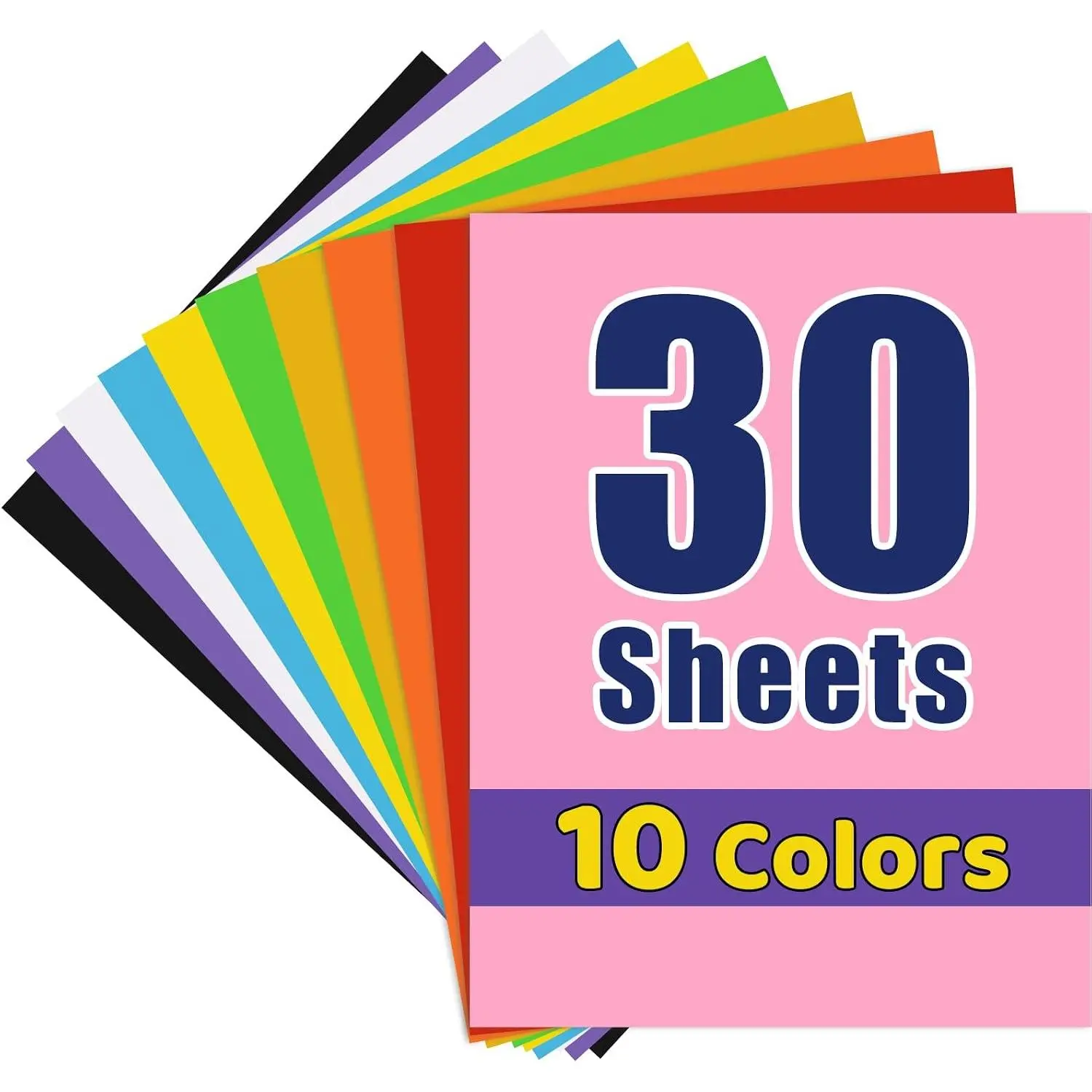 30 Sheets Colored Cardstock Paper 8.5 x 11 Inches, 67lb/180 gsm Curated 10-Color Essential & Trending Card Stock for Printing, DIY Crafts, Card Making, Scrapbooking, Party Decorations, School Supplies