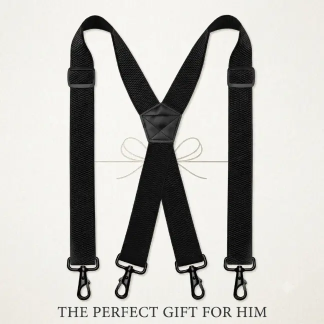 1.48" Adjustable Men's Suspenders with 4 Swivel Snap Hooks, Heavy Duty Elastic X-Back Braces with Metal Hardware for Trousers & Jeans