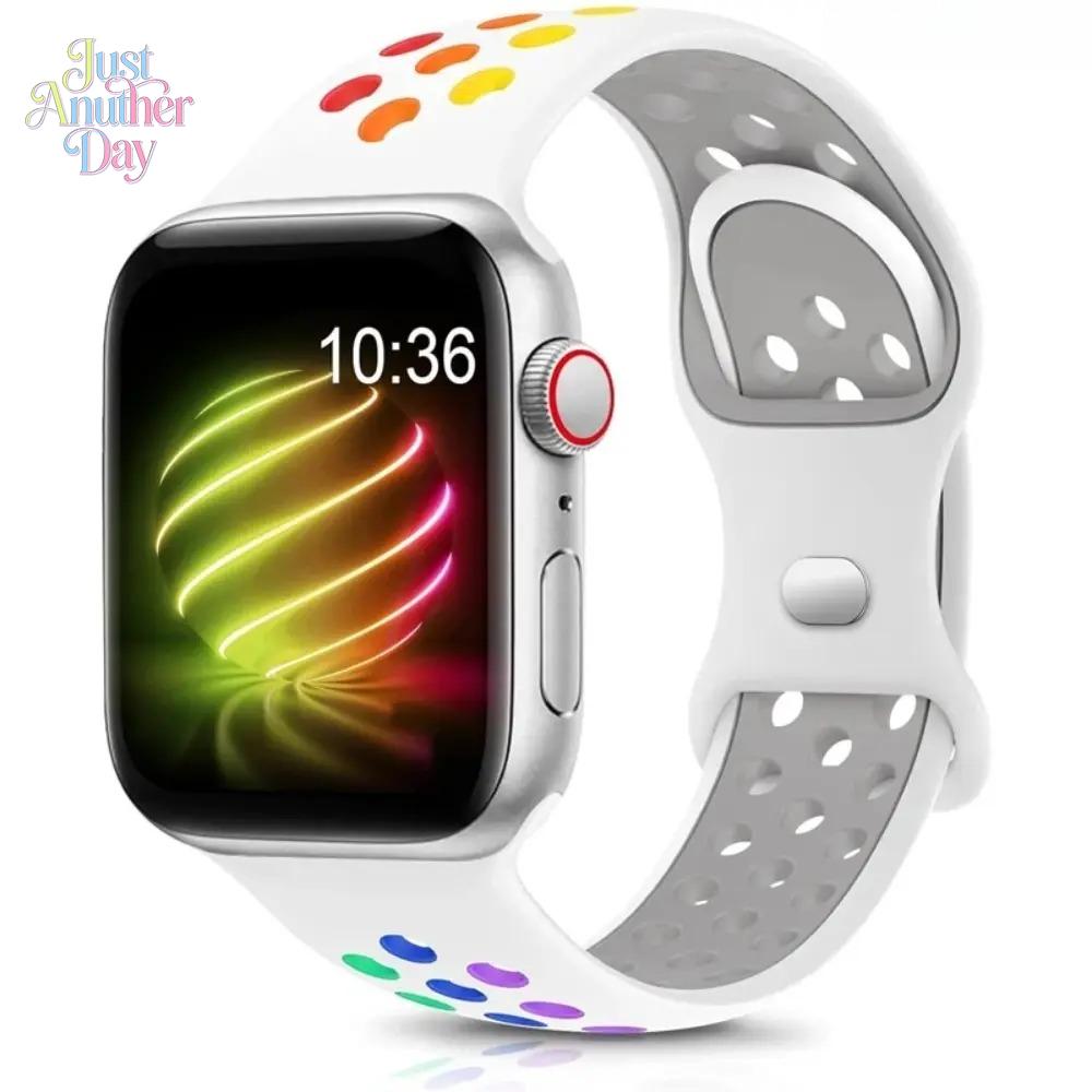 Breathable Sport Silicone Watch Band for Apple Watch – Soft Strap 38–49mm (Series 3–Ultra, SE)