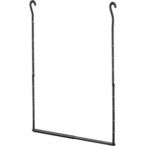 Closet Rod Extenders - Black Adjustable Closet Hanging Rod, Width & Height Expandable Clothes Rod, Space-Saving Closet Organizer for Hanging Clothes, Easy Installation, 1 Pack