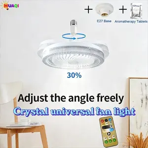 Smart Remote Ceiling Fan Light, E27 LED Bulb, Dimmable, Quiet, Three Color Changing, Home Use, Living Room, Bedroom, Aromatherapy, Home Ceiling Lighting