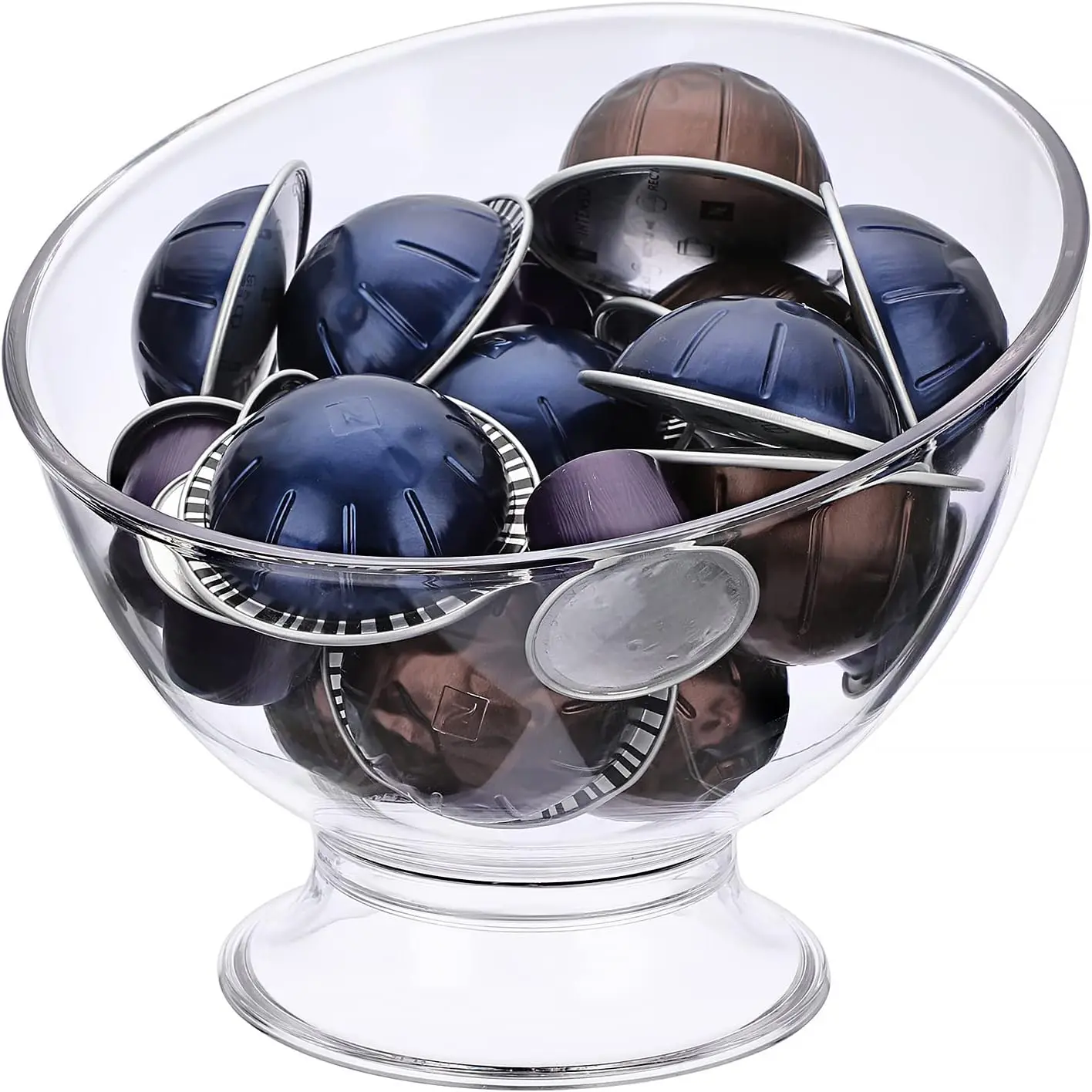 Coffee Pod Holder, Plastic Coffee Capsule Storage for K Cup Nespresso Vertuo Keurig, Creamer Organizer Candy Dish Fruit Jar Container Salad Bowl for Countertop, Kitchen, Breakroom