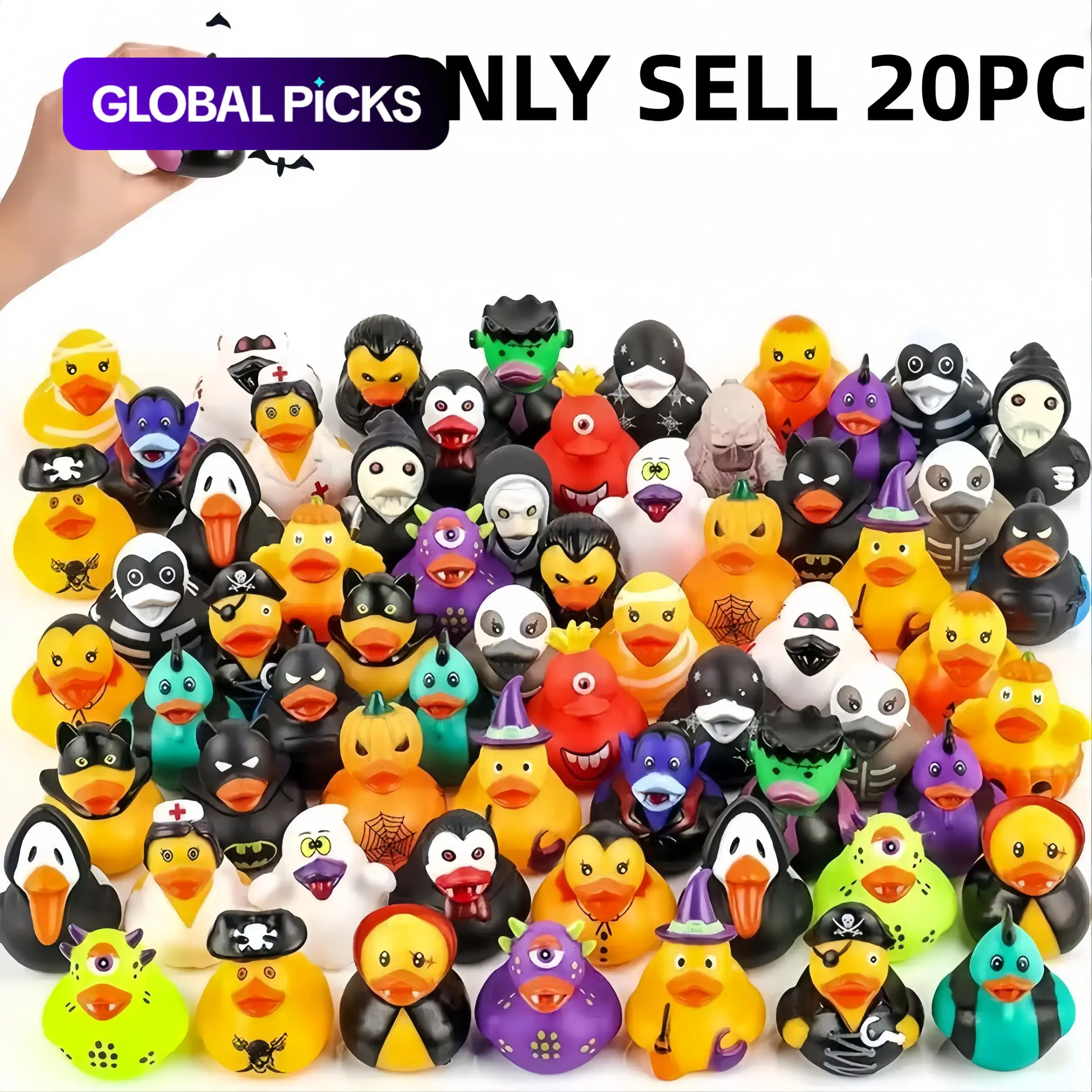 20pcs Halloween Duck Bath Toys, Random Style, Stress Relief Rubber Ducks, Perfect Gift for Kids & Friends 20pcs Halloween Duck Bath Toys, Random Style, Stress Relief Rubber Ducks, Perfect Gift for Kids & Friends