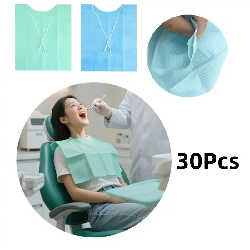 30 Pack Disposable Tattoo & Dental Bibs/Table Cleaning Cloth Pads - Infection-Resistant PE Film & Wood Pulp Paper, Portable Hygienic Table Suitable for Tattoo Studios, Dental Procedures, Piercing Accessories