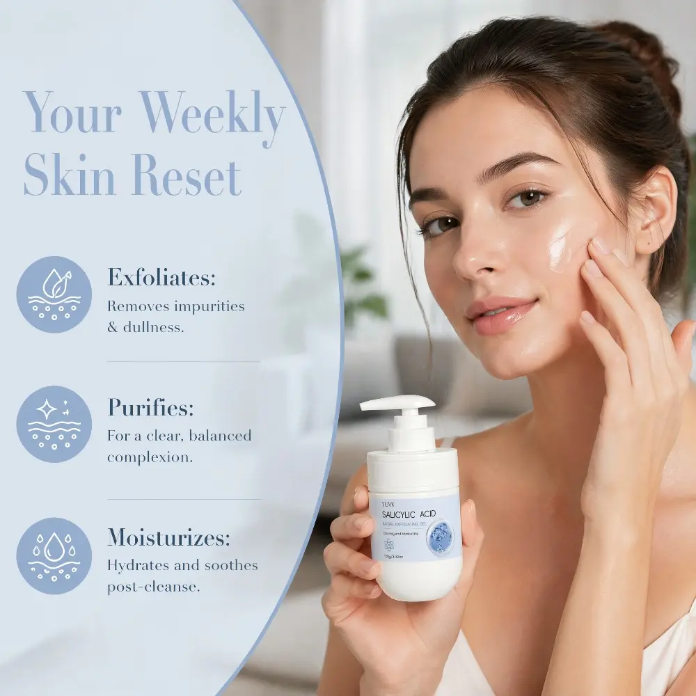 YUVK Gentle Exfoliating Gel Face Cleanse Purify Moisturize 100G