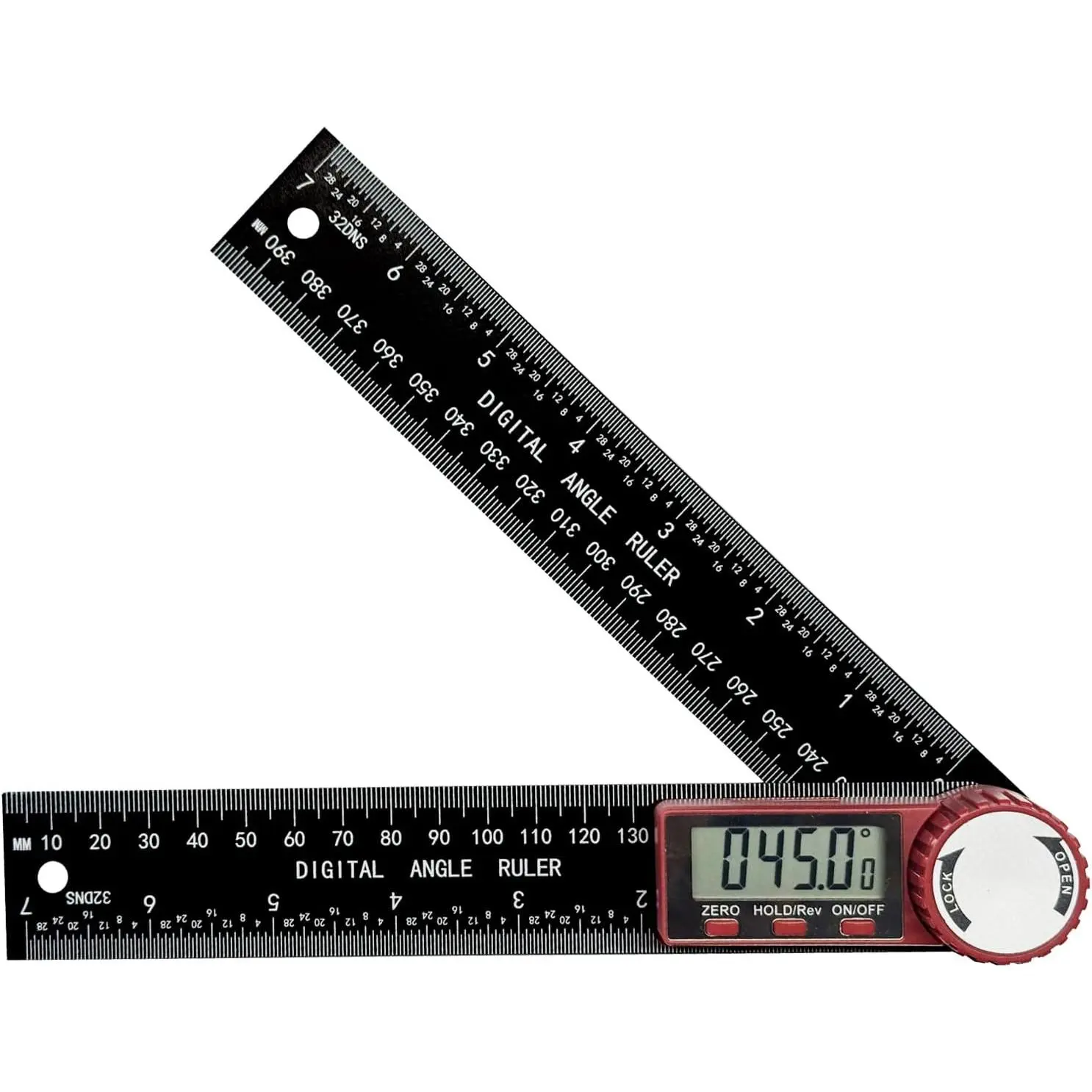 Digital Angle Finder, 7 inch /200mm T-Bevel Protractor Ruler,Horizontal Vertical Bubble levels with Large LED Screen, 0-360° Measuring Tool,Suitable for Woodworking/Construction/DIY ﻿