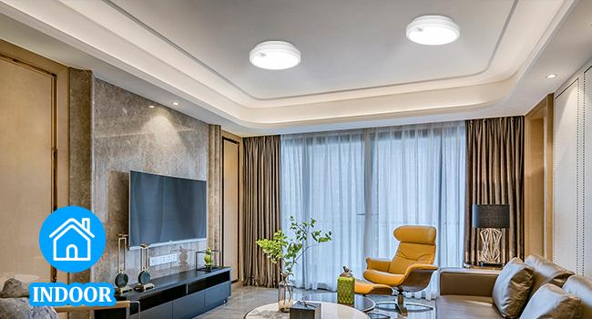 2-Pack Battery Operated Motion Sensor LED Ceiling Light, 7.2inch Flush Mount Light Fixture 6000K, Wireless Motion Activated Ceiling Lamp in 400LM for Closet Pantry Laundry Stair(Battery Not Included)