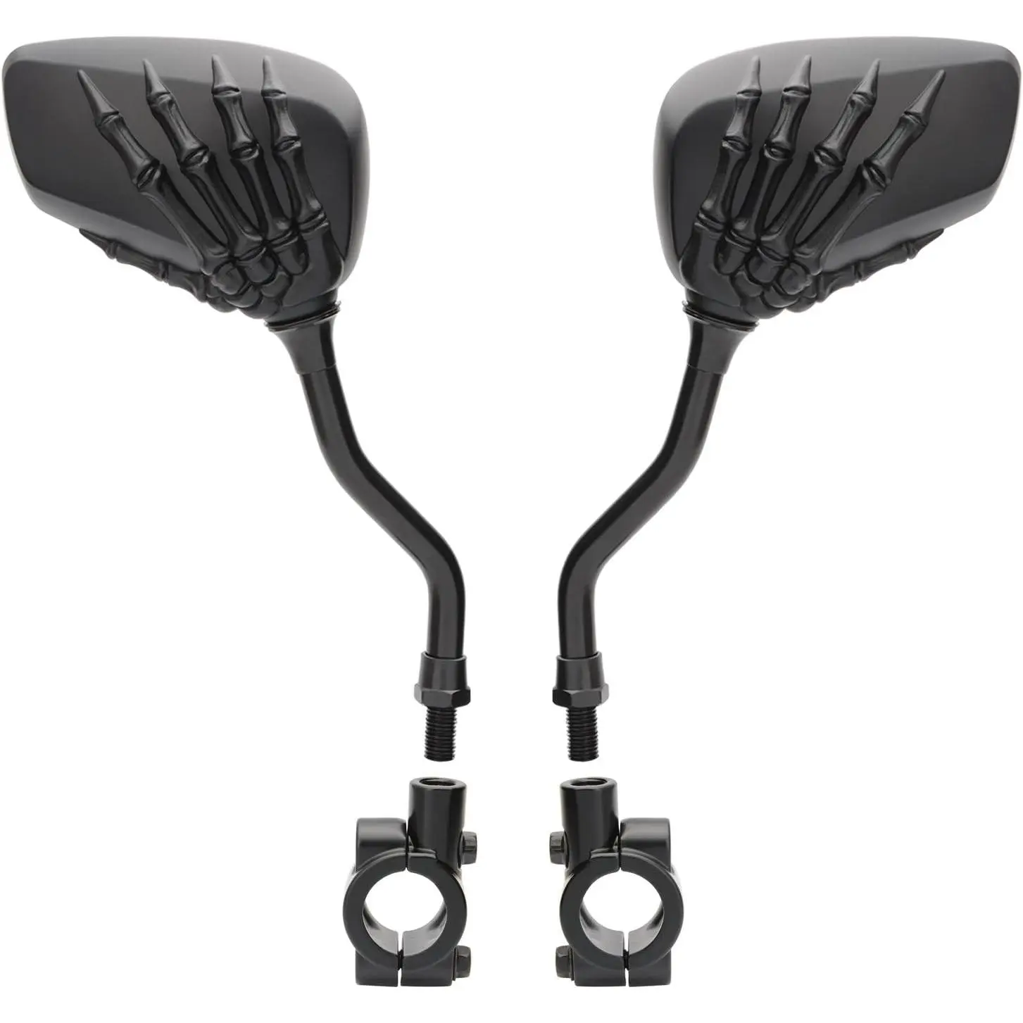 1 Pair  Mirror,Big View  Rear View Mirror Blindsight Multi Angle Adjustable  Mirror Billet  Chrome Plated Outside Skull Claw Style Also suitable for  mirror