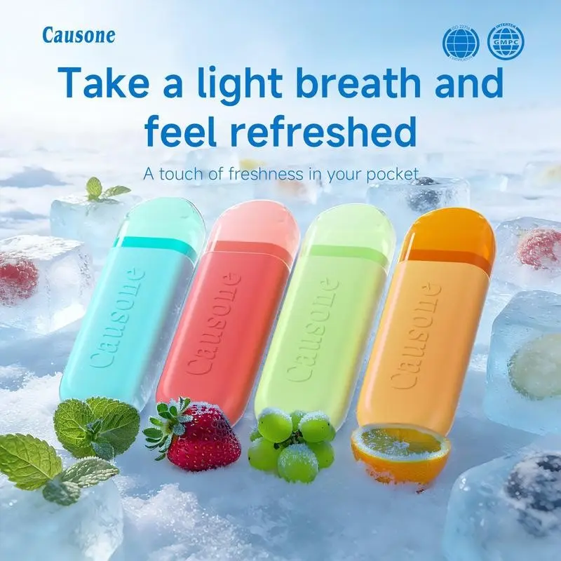 Four-In-One Portable Mint Scented Oral Freshener Stick, Refreshing Breath, Essential Travel Accessory, Lightweight and Convenient