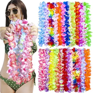 Hawaiian Leis Bulk, 100 Pcs Tropical Luau Leis Necklaces for Adults & Kids, Artificial Floral Garland Decorations for Hula Dance, Beach Pool Party, Wedding Birthday, Graduation lei class of 2026