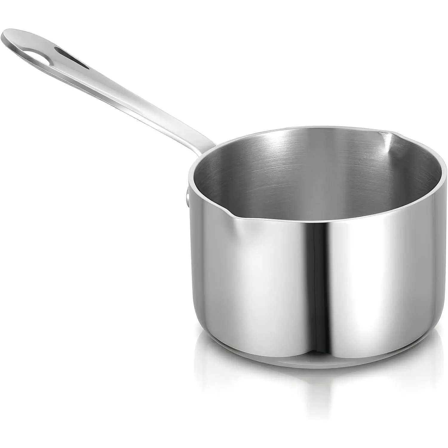 10 Ounce 300ml Mini Butter Warmer Pot, 3-PLY Heavy Duty Stainless Steel Butter Melting Pot with Dual Pour Spout for Melting Chocolate, Heating Milk and Coffee