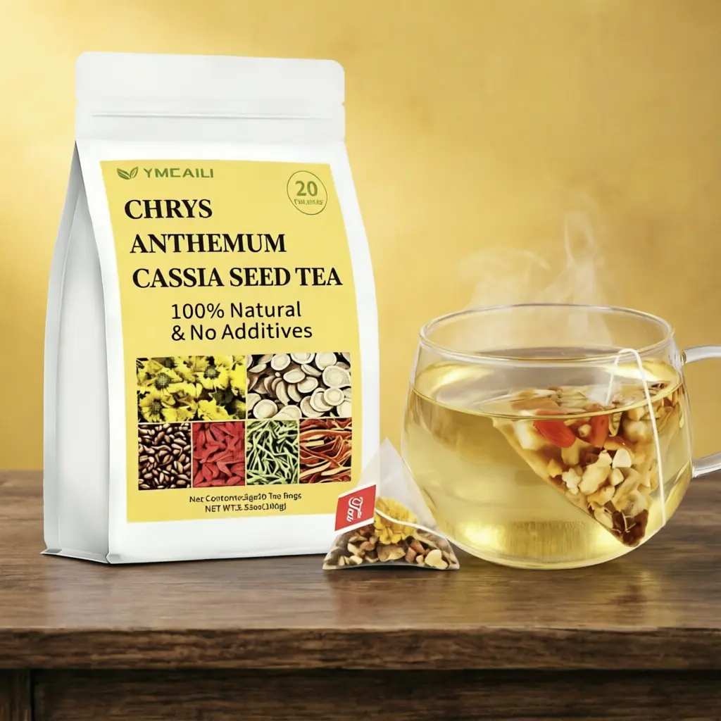 Premium Chrysanthemum Cassia Seed Tea - 20 Individually Wrapped Herbal Tea Bags for Daily Wellness & Relaxation, Natural Caffeine-Free Detox Drink with Goji Berry & Mulberry Blend