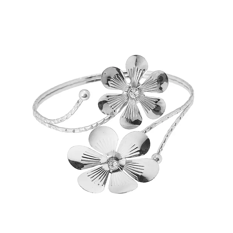 Arm Bracelet Band Cuff Bangle Coil Bracelet butterfly flower Gold Armband Boho Jewelry for Women