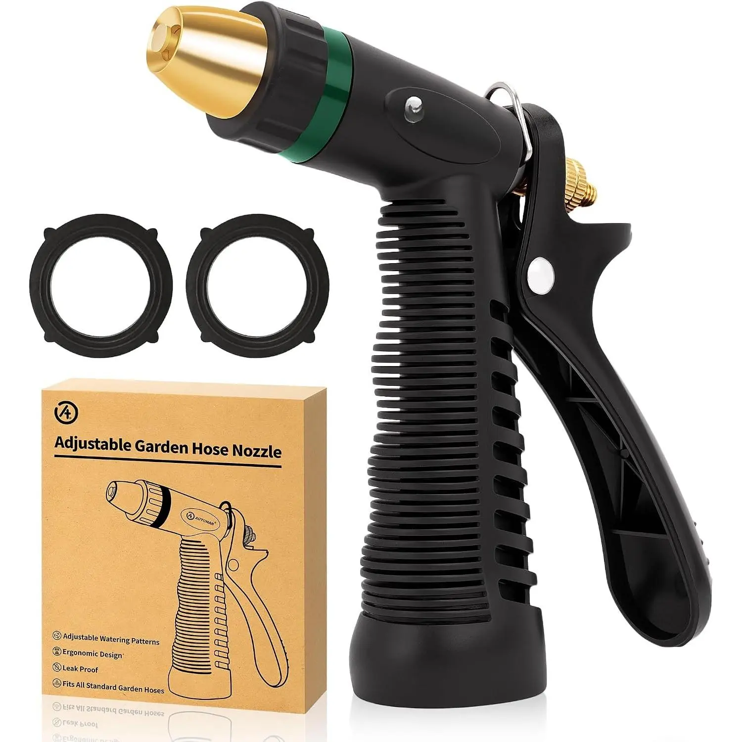 Garden Hose Nozzle Sprayer, Heavy Duty Water Hose Nozzle, High   Nozzles, Adjustable Nozzle for hose Outddor, Washing , Cleaning Ground, Watering