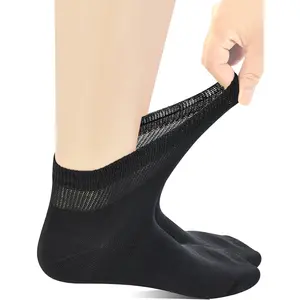 Mens Coolmax Ankle Wide Stretched Diabetic Socks with Seamless Toe,5 Pairs(Gift)