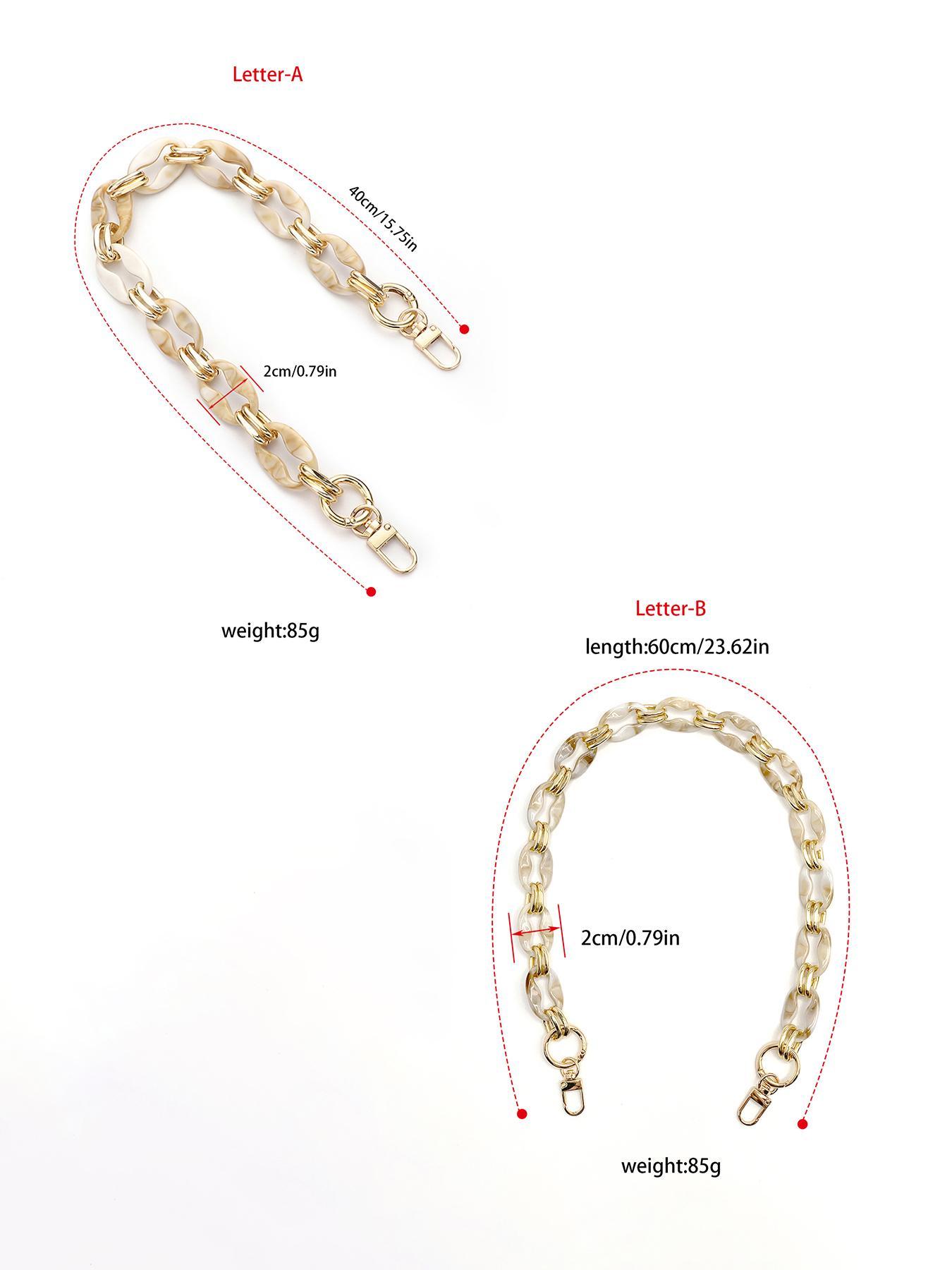 Fashionable Colorblock Arcyl Chain Bag Strap, Casual Versatile Bag Strap for Women & Men, All-match Bag Accessories for Daily Use, Adjustable Shoulder Strap