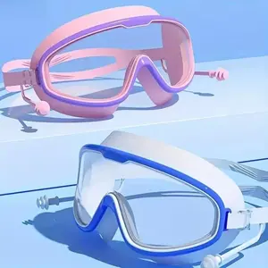 2026 New Arrival Ergonomic Large Frame Swim Goggles, Anti-Fog UV Protection Fully Sealed Waterproof Eyewear with Earplugs, Skin-Friendly Gear for 14+ Teens Pool Beach & Water Sports