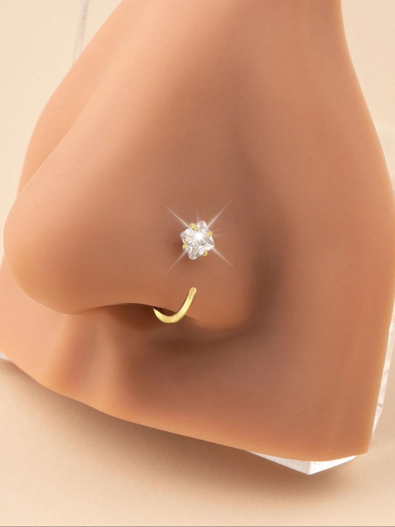 C-shaped Nose Ring, Stainless Steel Nose Ring, Fashionable Body Jewelry for Women & Men, Trendy All-match & Exquisite Jewelry for Birthday Gift, Nose Piercing Jewelry