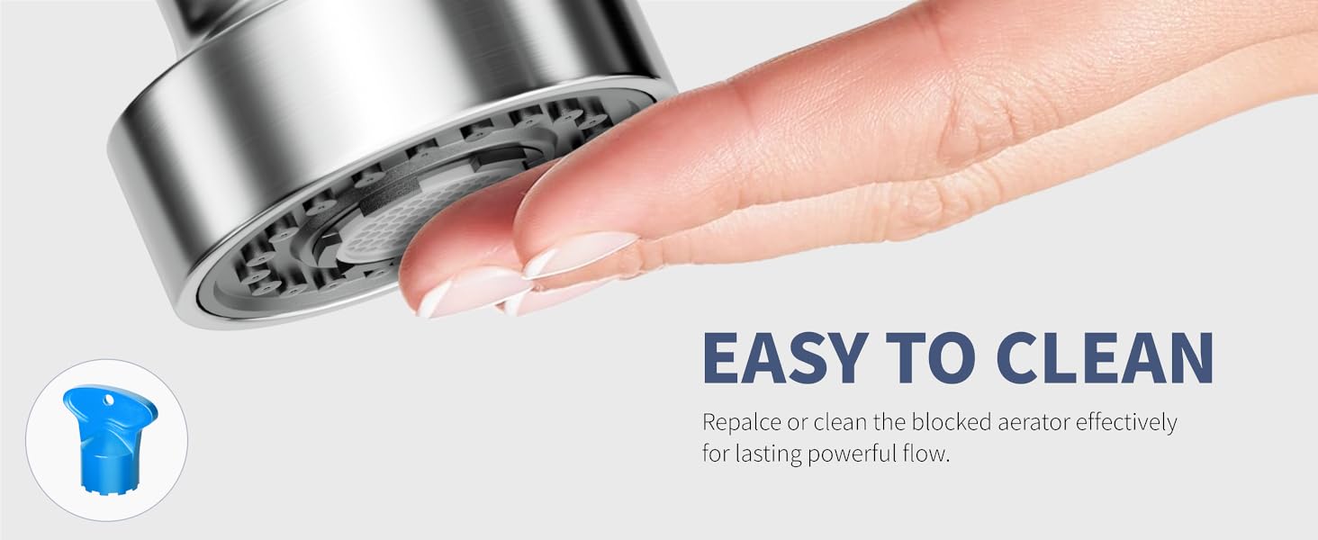 Brushed Nickel Kitchen Faucet with Pull Down Sprayer, Stainless Steel Spring Commercial Kitchen Sink Faucet with 10-Inch Deck,1 or 3 Hole Installation for Farmhouse, RV Camper, Laundry & Utility Sink