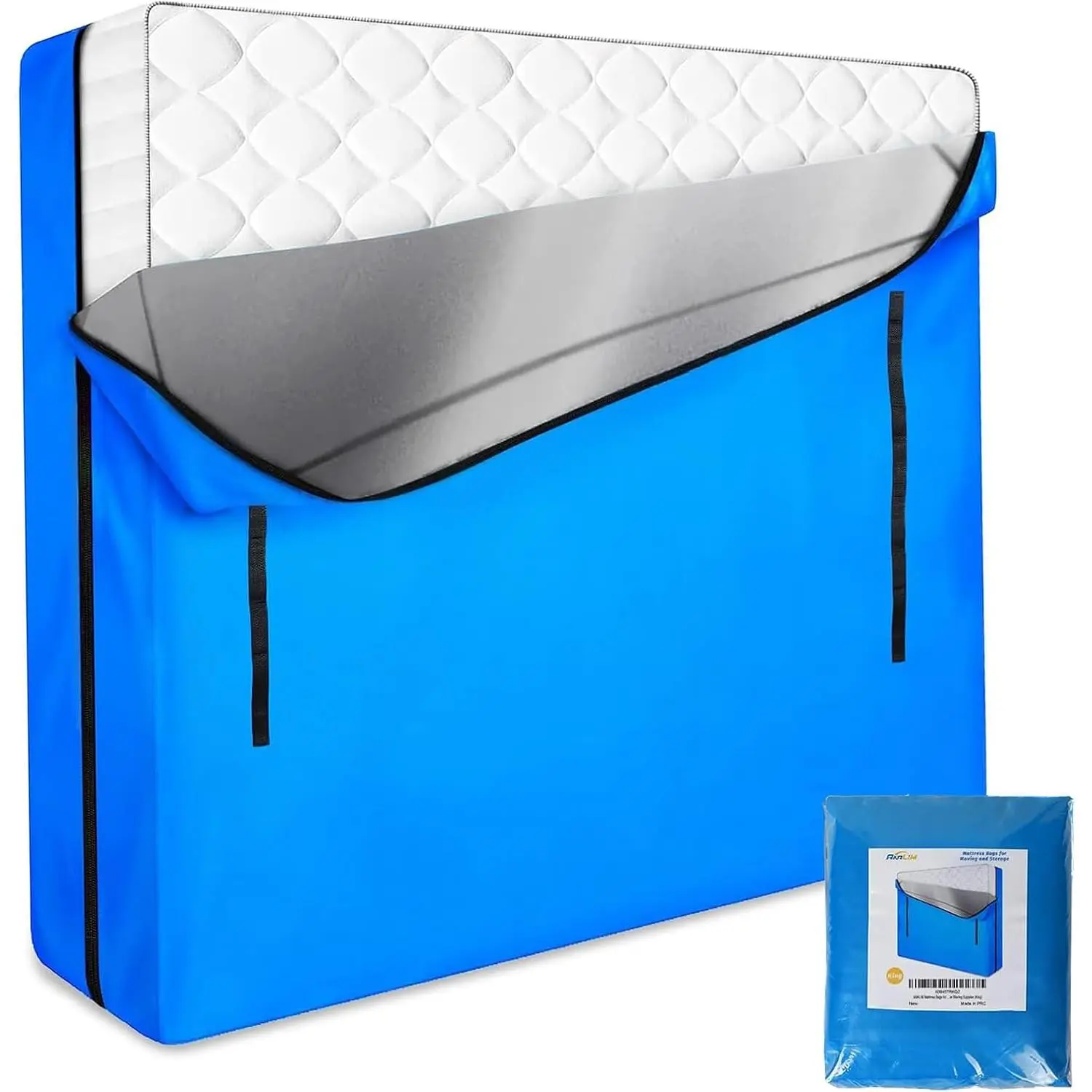 Mattress Bags for Moving and Storage, Zippered Mattress Storage Bag with 8  Carrying Handles, Cover Moving Supplies  Mattress Protector ()