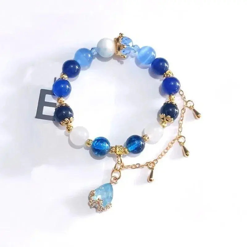Anime Game Genshin Impact Furina De Fontaine Cosplay Bracelet  Focalors Unisex Beads Chain Pendant Bracelets Jewelry Accessories