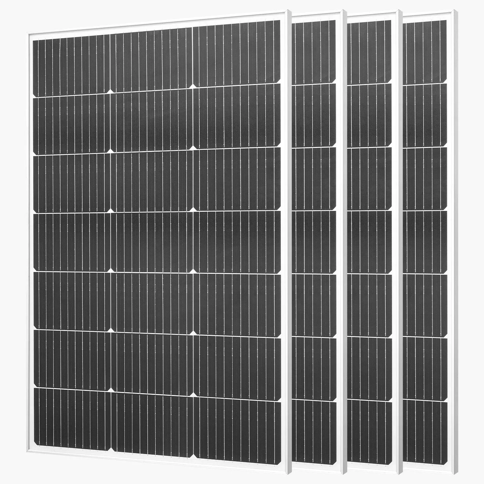 4PCS 100W Monocrystalline Solar Panels, 23 High-Efficiency Mono PV Module with Stable MC4 Output Aluminum Frame, IP65 Waterproof Solar Panel for Car Boat RV Flat Rooftop Off-Grid Applications