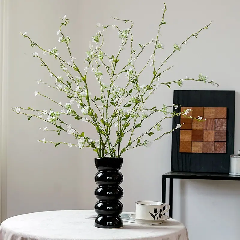 3PCS, Decorative artificial green snow willow branches specially designed for vases. These artificial green plant stems are perfect for decorating shops, gardens, offices and homes