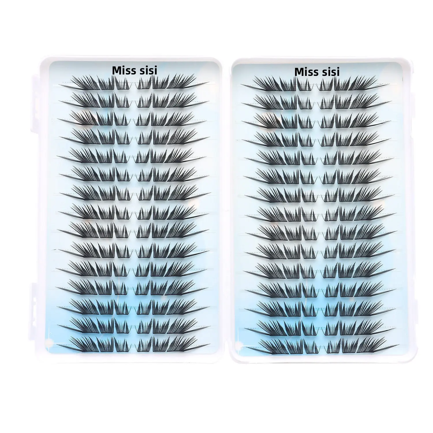 Fox Eye Slanted Wing Self-Strip Lashes Black Swan Style, Manga Thick Fluffy Lash, Anime Lashes, Droopy Tail Design Perfect For Shooting Makeup