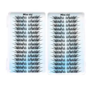 Fox Eye Slanted Wing Self-Strip Lashes Black Swan Style, Manga Thick Fluffy Lash, Anime Lashes, Droopy Tail Design Perfect For Shooting Makeup