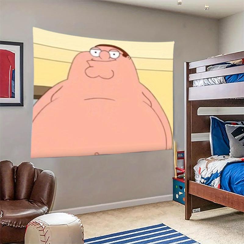 Tapestry  1pc Peter Griffin Cartoon Character Tapestry, Polyester Aesthetic Wall Hanging, Suitable for School Dormitory, Living Room, Bedroom, Party Background Decoration, Home Aesthetic Decoration Tapestry, Indoor and Outdoor Background De