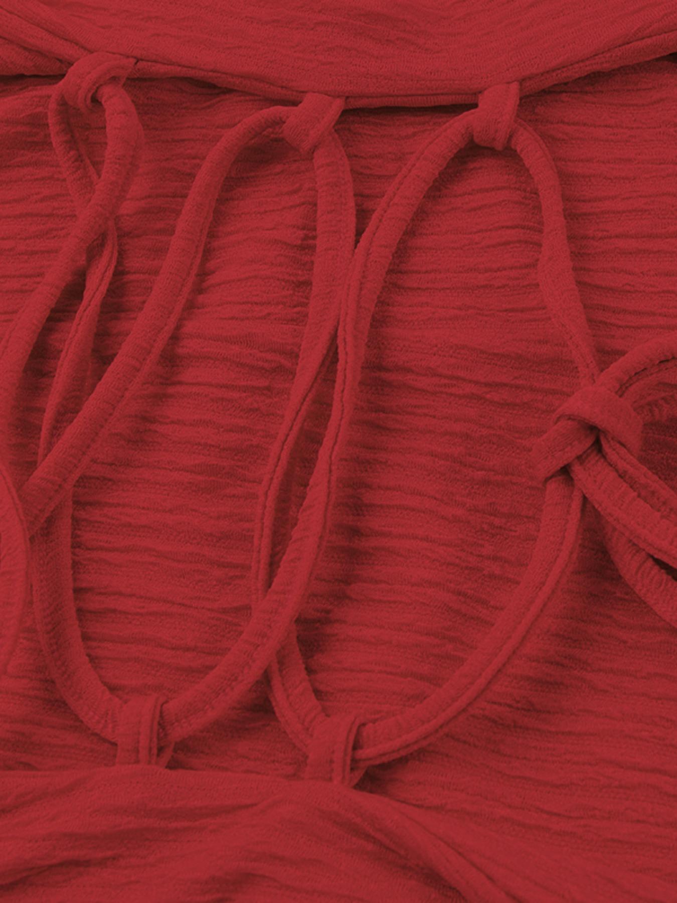 Women's Plain Lace Up Tie Back Flounce Sleeve Dress, 1 Count Elegant Square Neck Long Sleeve A Line Dress for Formal Party Holiday Wedding Guest, Ladies Spring&Fall Clothes