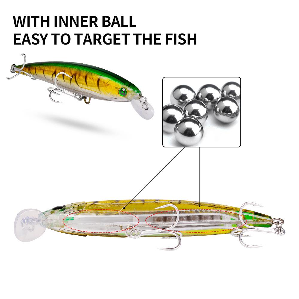 16cm 43g Floating Minnow Lure, Bionic Hard Bait with Through Wire, Topwater Lure for Freshwater & Saltwater Fishing