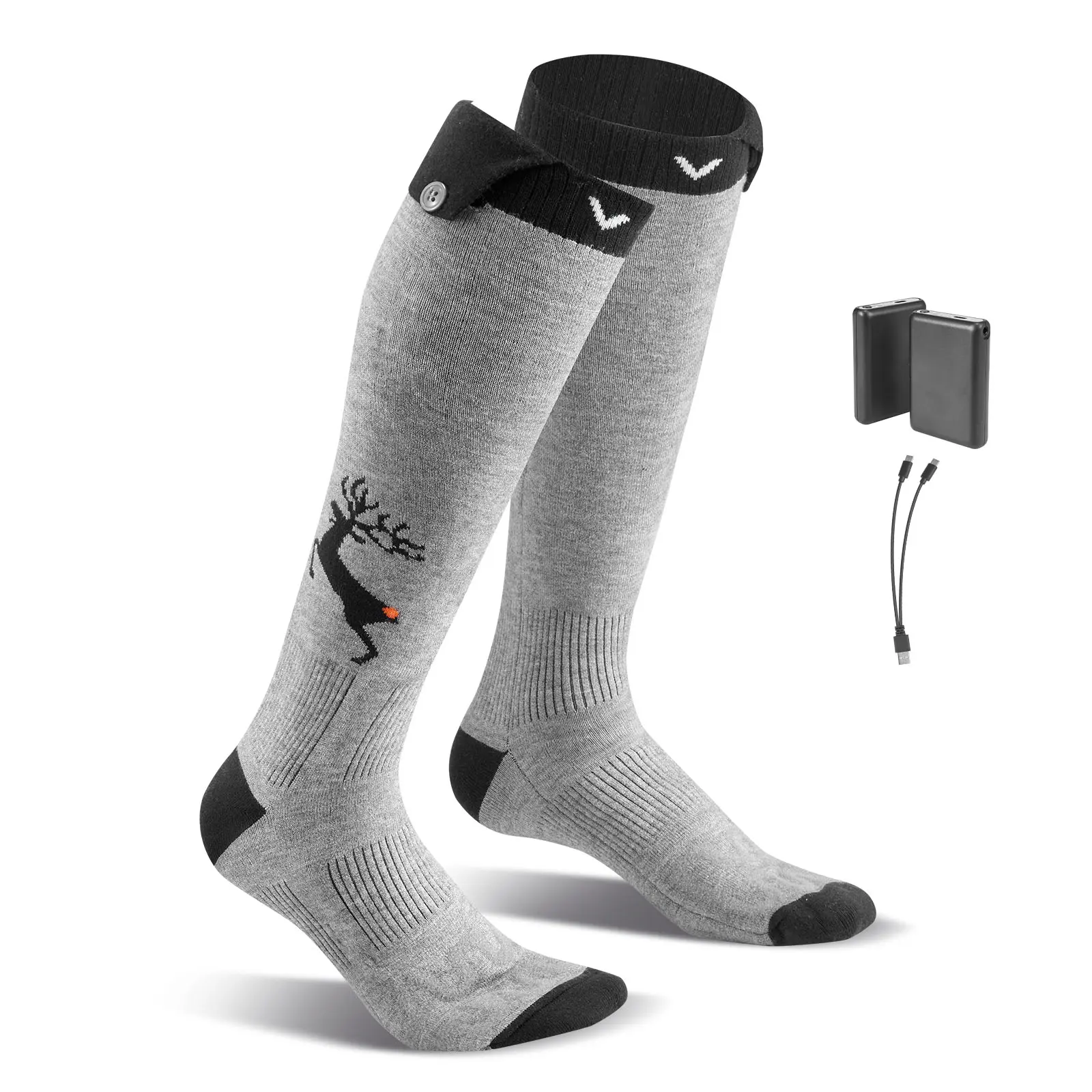 Heated Socks, 6000mAh Battery Powered, Rechargeable Heating Socks with 4 Heating Levels, Electric Heated Sock with APP Control for Men Women, Foot Warmer for Hunting Riding Camping Hiking