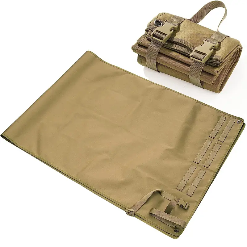 Portable Handheld Foldable Camo Tactical Mat, Waterproof Moisture Proof Shooting Range Pad, Lightweight Outdoor Ground Blanket for Motorcycle Travel, Camping, Picnic, Military Training